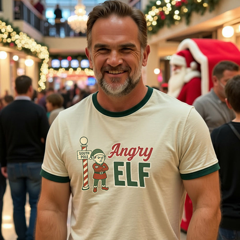 Angry Elf Unisex Ringer Tee