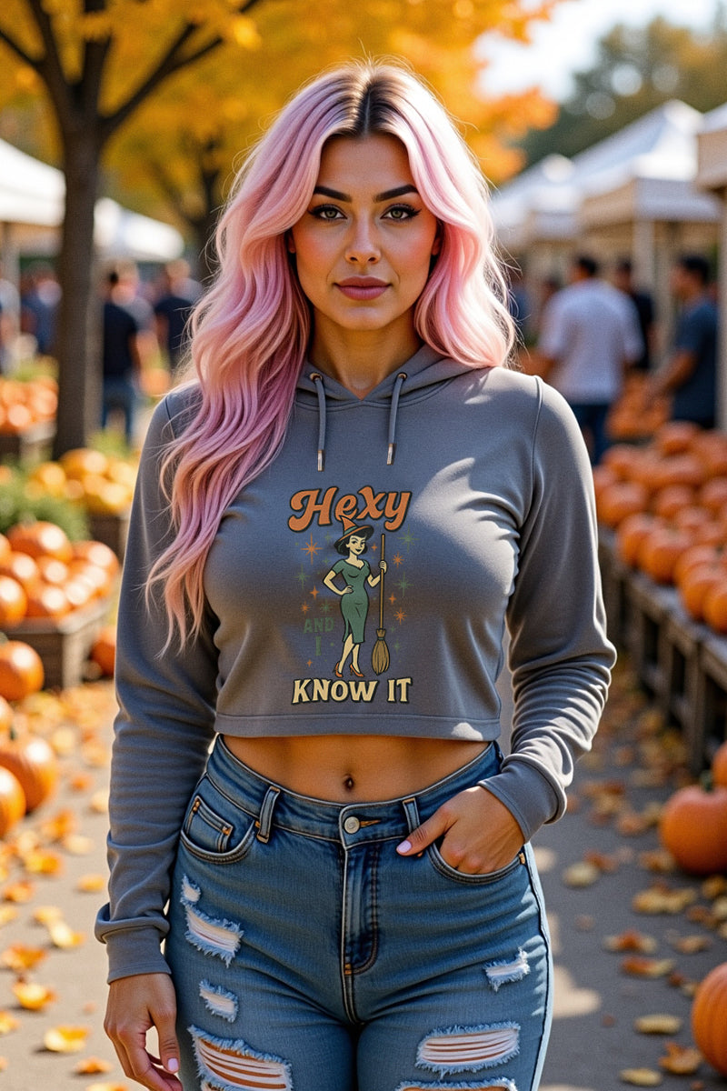 Hexy and I Know It Ladies' Crop Hoodie