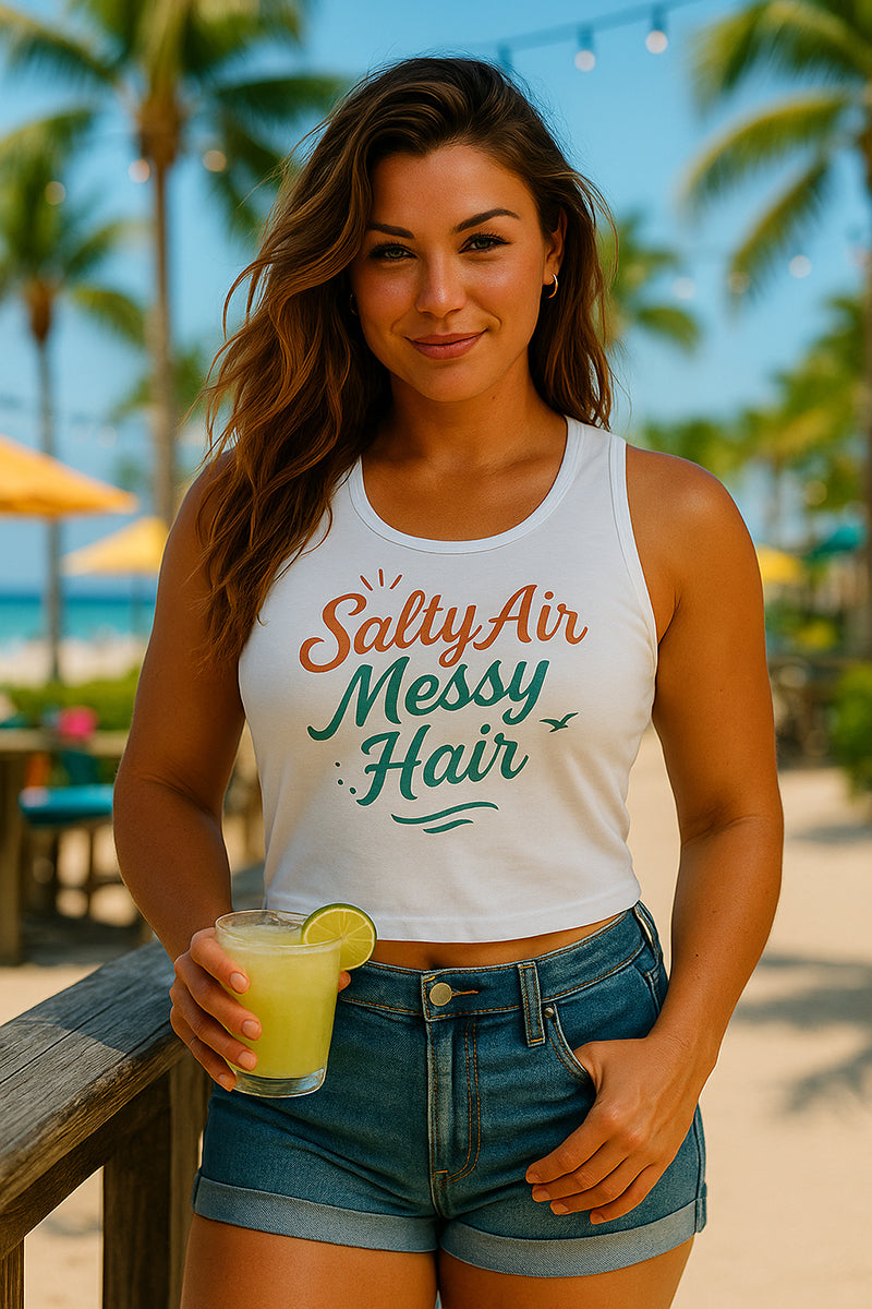 Salty Air, Messy Hair Ladies' Tank