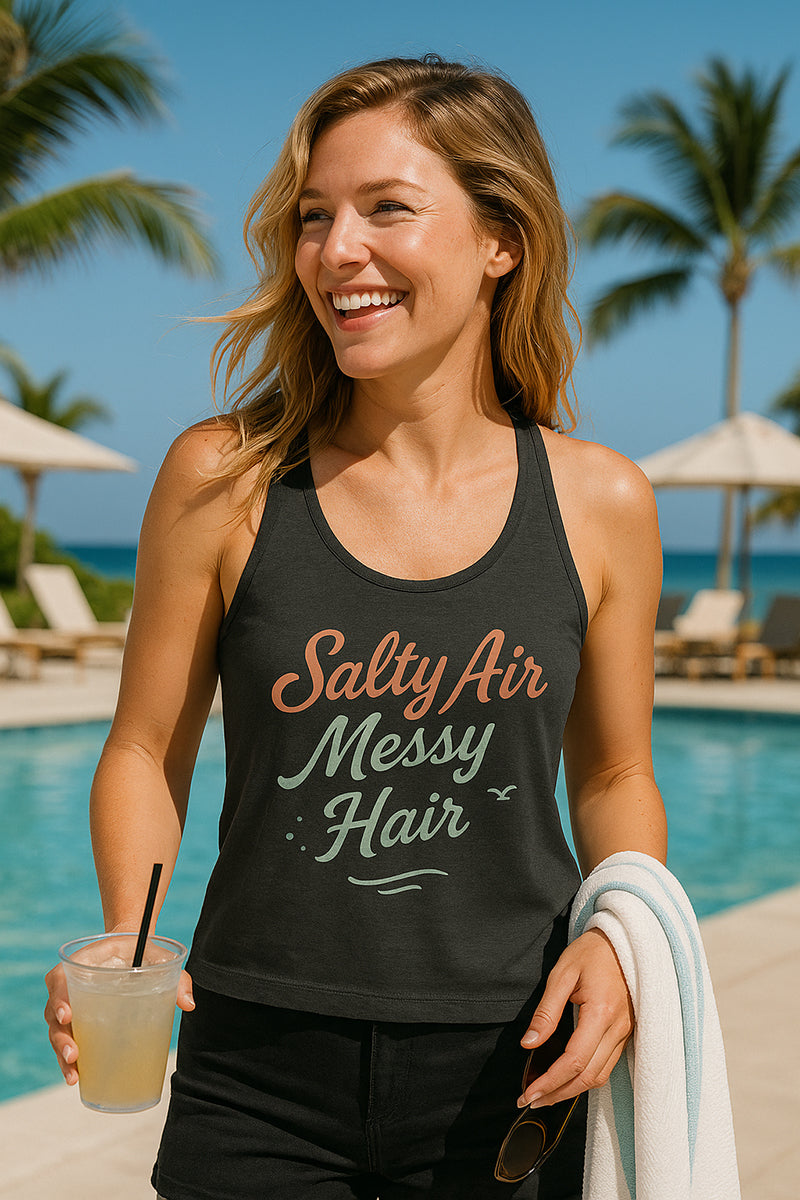 Salty Air, Messy Hair Ladies' Tank